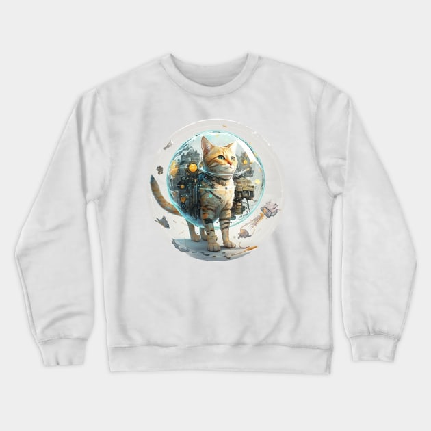 Lies And Damn Lies About CAT IN ROBOT SUIT, IN SPACE Crewneck Sweatshirt by HappysSpace